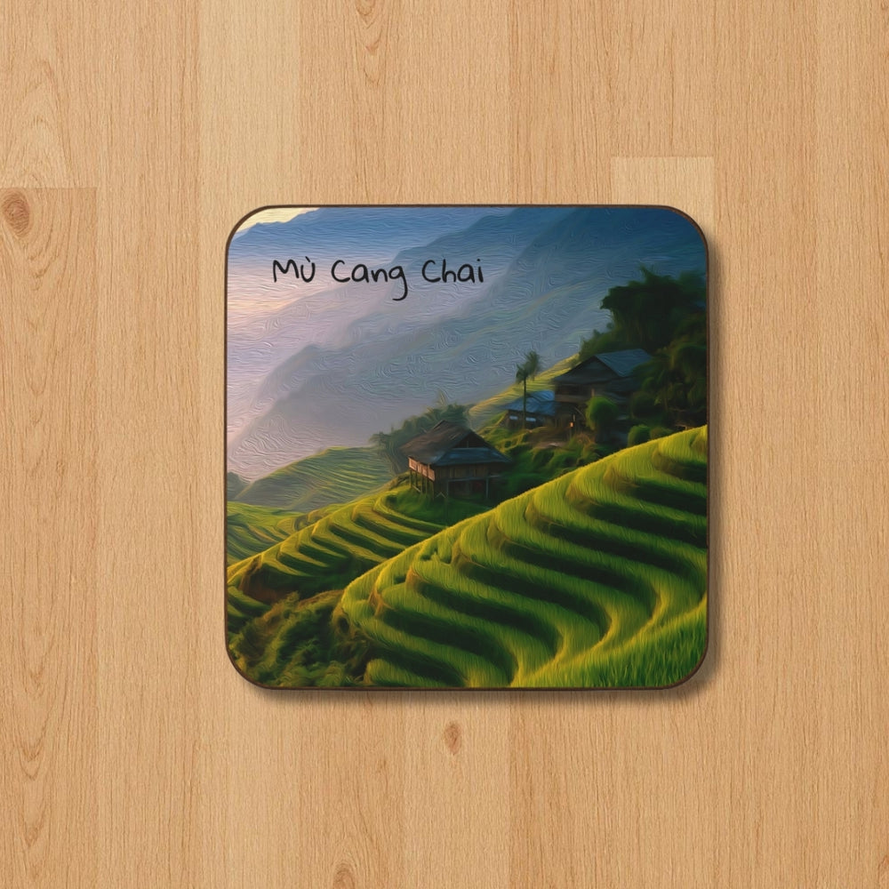 Mù Cang Chải, Vietnam | Rice Terraces Mountain Village | Original Series Hardboard Coaster