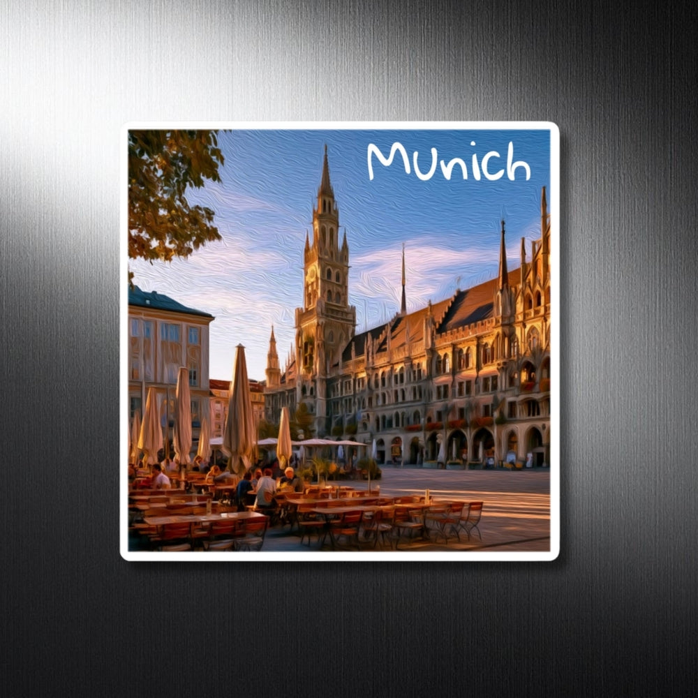 Munich, Germany | Marienplatz Town Hall Square | Original Series Decorative Magnet