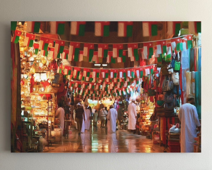 Mutrah Souq Market Hall &mdash; Muscat watercolour canvas