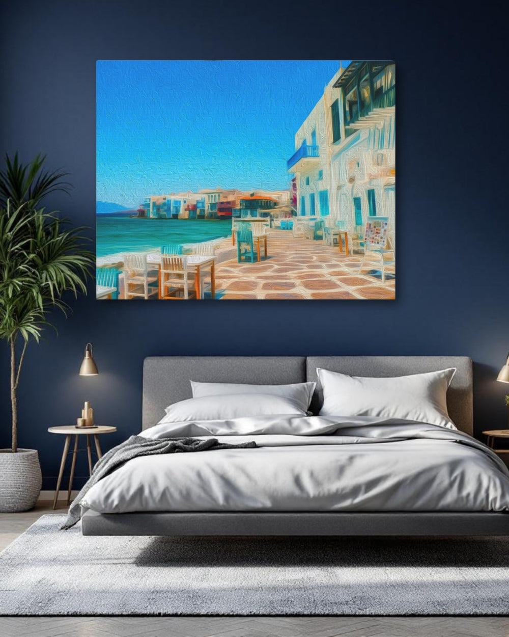 Mykonos, Greece | Little Venice Waterfront Cafe | Original Series Gallery Canvas detail