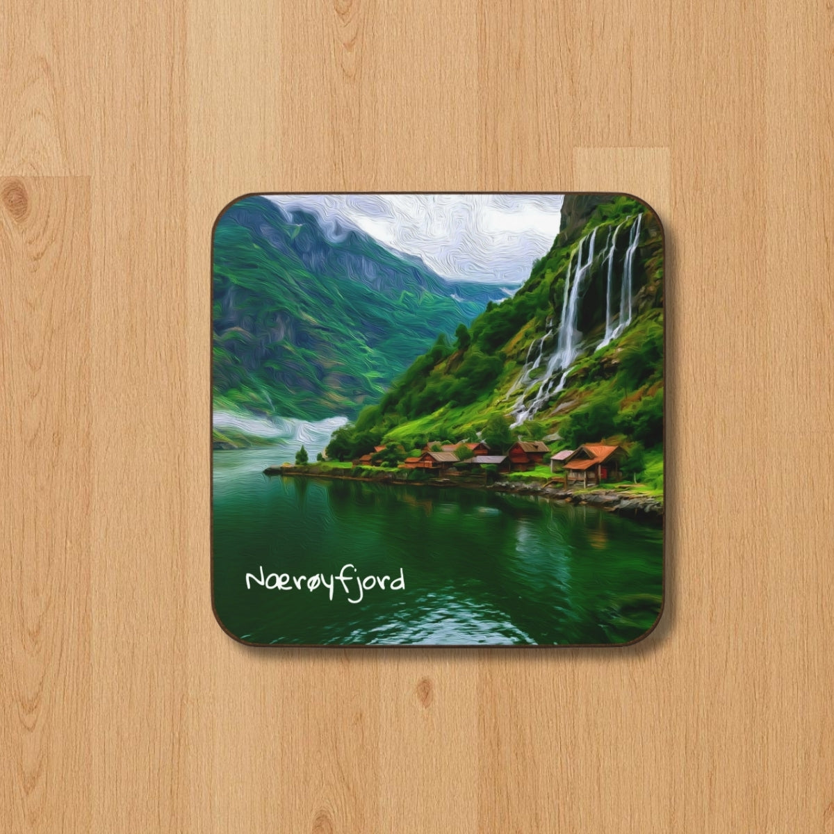 Fjord Village Waterfall Vista — Nærøyfjord, Norway, study 1