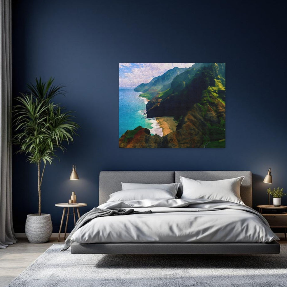 Na Pali Coast, Kauai | Na Pali Coastal Cliffs | Original Series Gallery Canvas detail