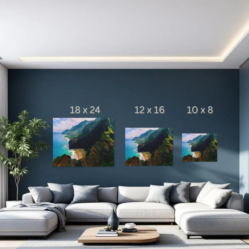 Na Pali Coast, Kauai | Na Pali Coastal Cliffs | Original Series Gallery Canvas detail
