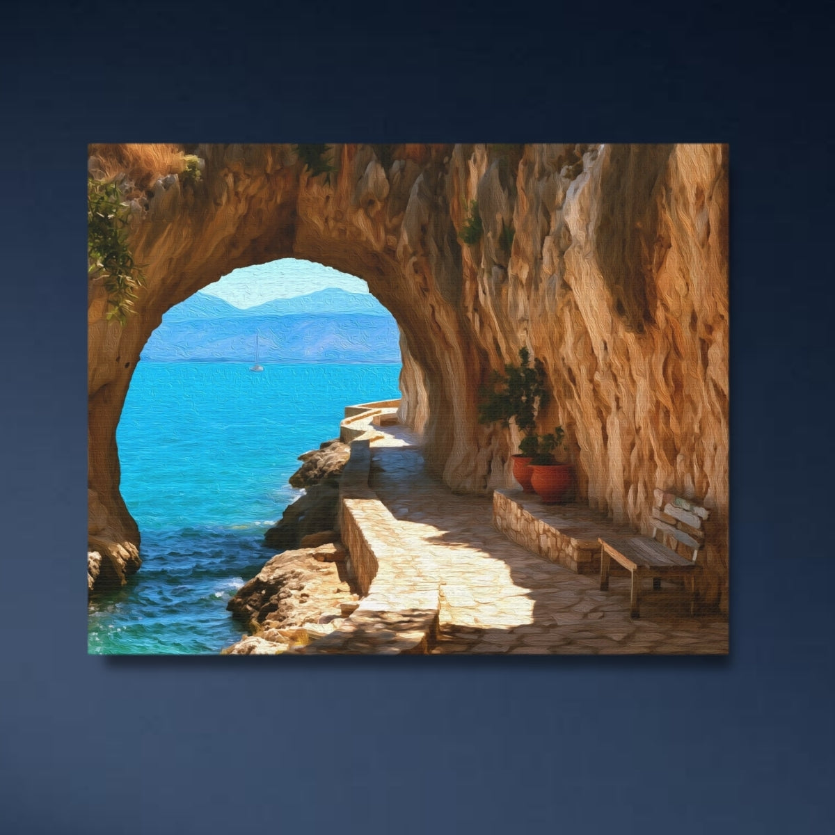 Nafplio Sea Cave Arch Passage — Nafplio, Greece, close-up detail