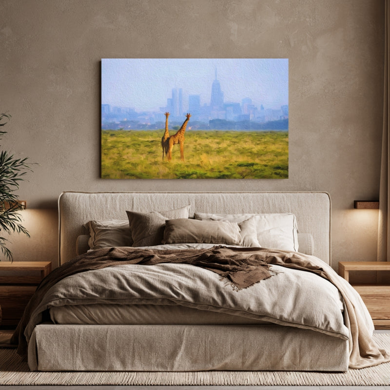 Giraffes Against The Nairobi Skyline — Nairobi, Kenya, view 6