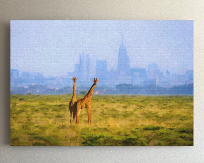 Giraffes Against The Nairobi Skyline — Nairobi, Kenya