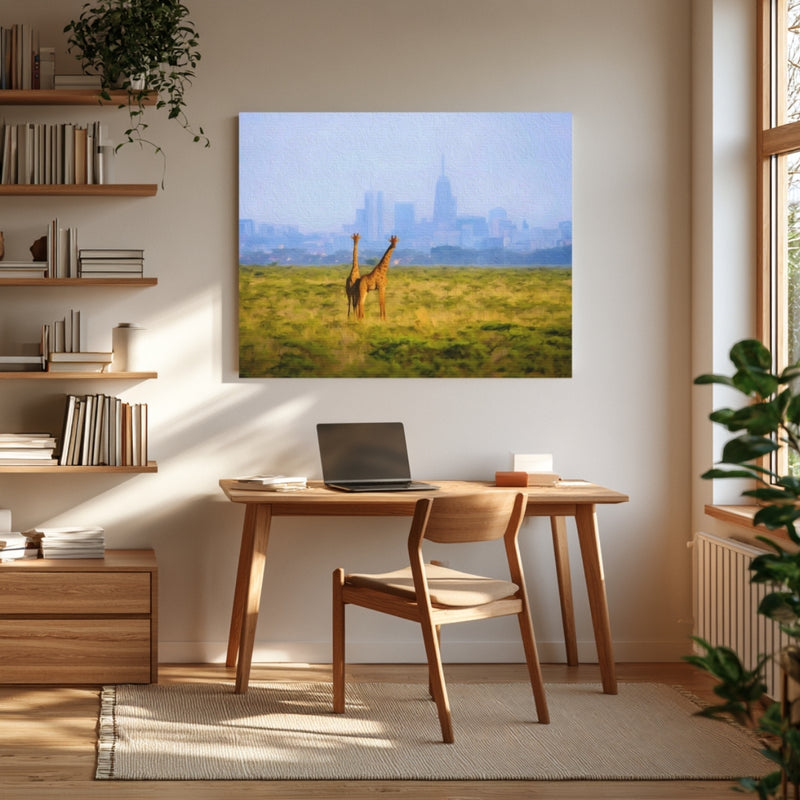 Giraffes Against The Nairobi Skyline — Nairobi, Kenya, view 4