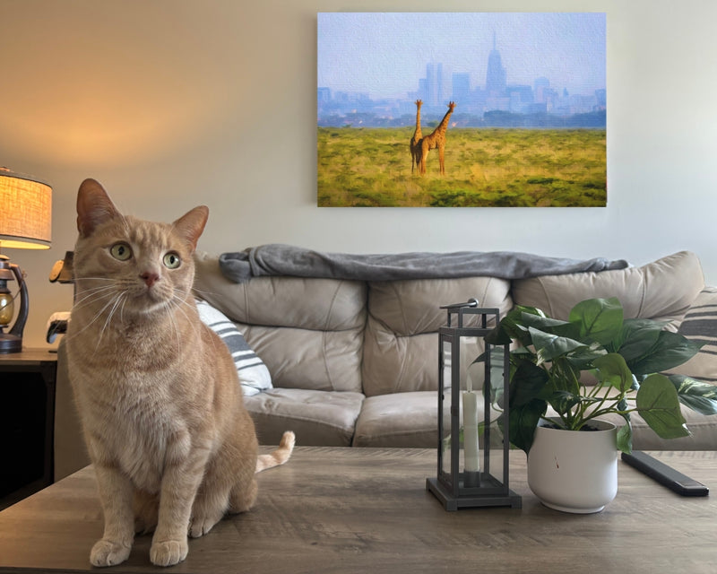 Giraffes Against The Nairobi Skyline — Nairobi, Kenya, view 2