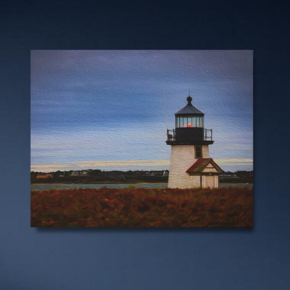 Nantucket, Massachusetts | Brant Point Lighthouse Dusk | Original Series Gallery Canvas detail