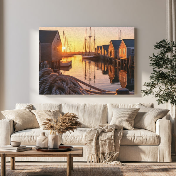 Nantucket, Massachusetts | Nantucket Harbor Sunset Docks | Original Series Gallery Canvas
