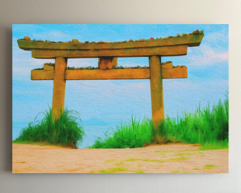 Torii Gate Sandy Shore — Naoshima Island, Japan