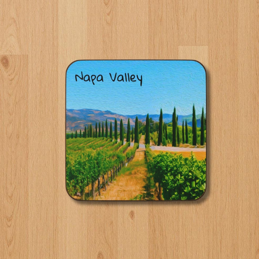 Napa Valley, California | Napa Valley Vineyard Vista | Original Series Hardboard Coaster