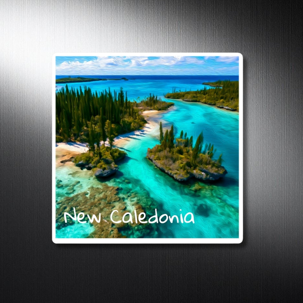 New Caledonia, France | Turquoise Lagoon Pine Shores | Original Series Decorative Magnet