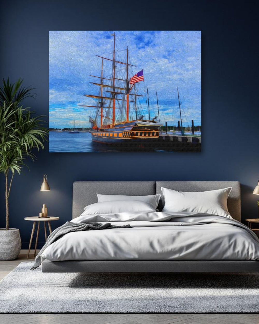 Newport, Rhode Island | Tall Ship Harbor View | Original Series Gallery Canvas detail