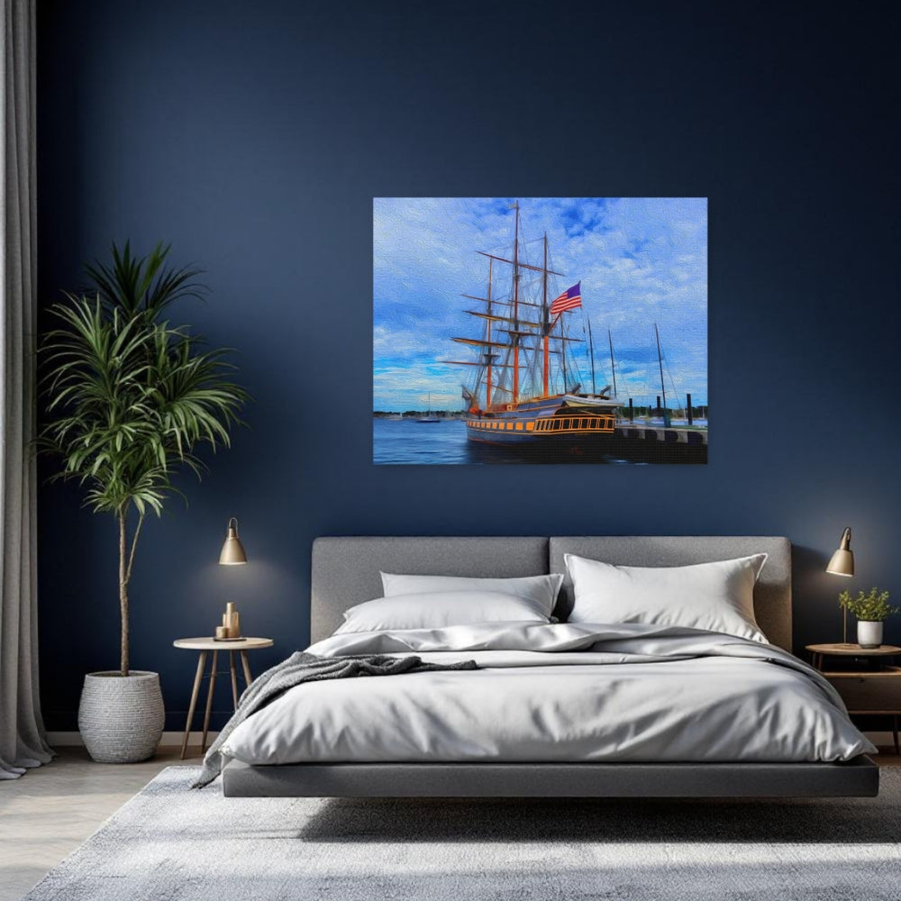 Newport, Rhode Island | Tall Ship Harbor View | Original Series Gallery Canvas detail