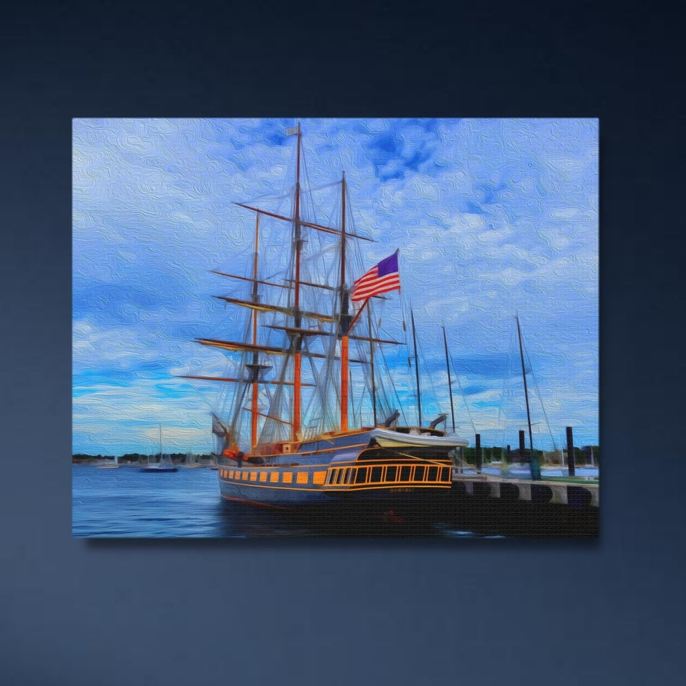 Newport, Rhode Island | Tall Ship Harbor View | Original Series Gallery Canvas detail