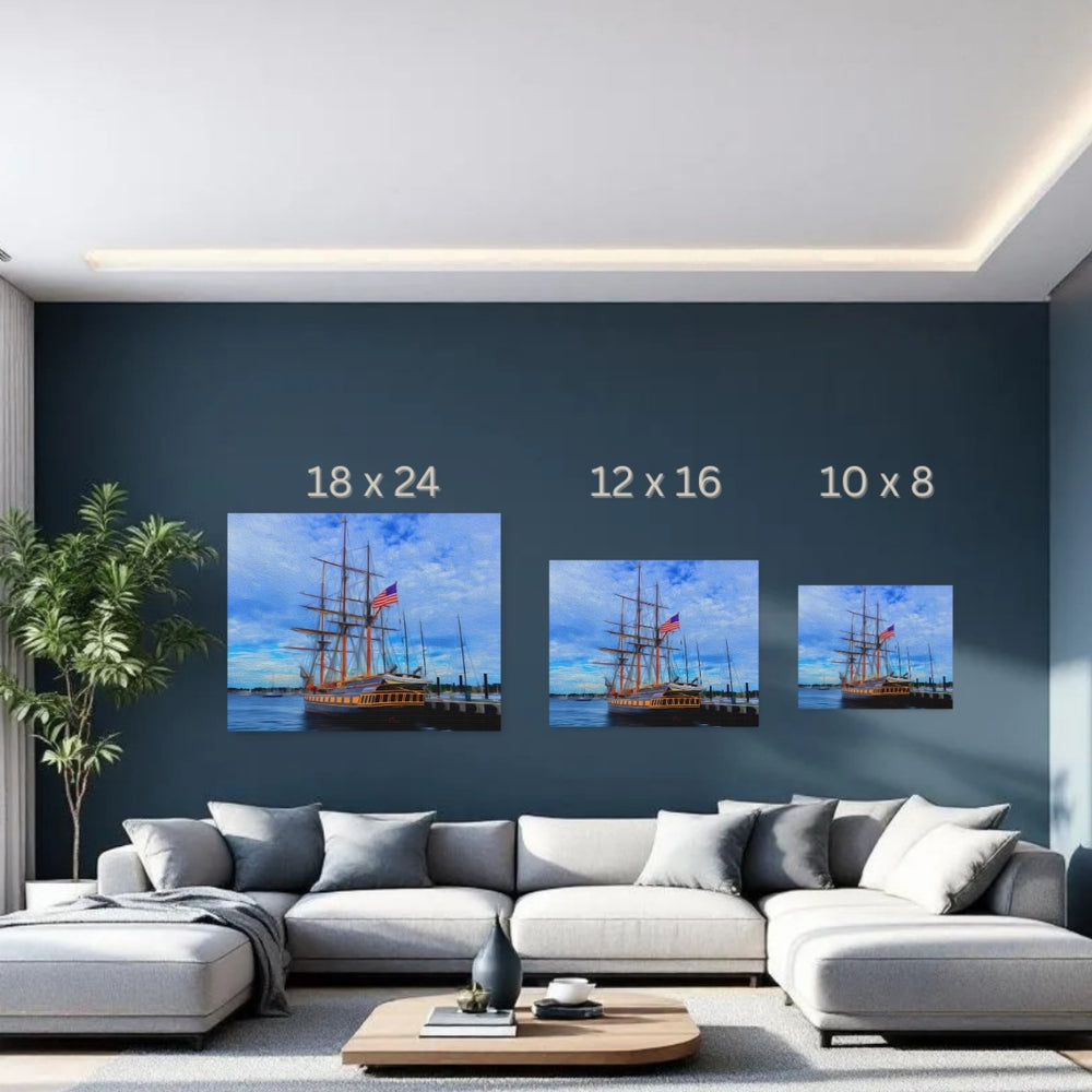 Newport, Rhode Island | Tall Ship Harbor View | Original Series Gallery Canvas detail