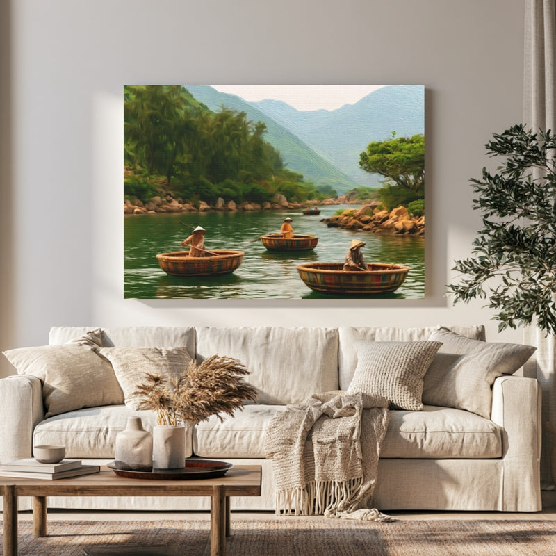 Nha Trang River Basket Boats in a room — Nha Trang, Vietnam