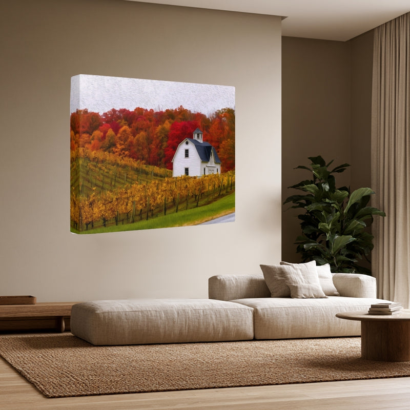 Autumn Vineyard Barn Scene — Niagara-on-the-Lake, Ontario, view 3