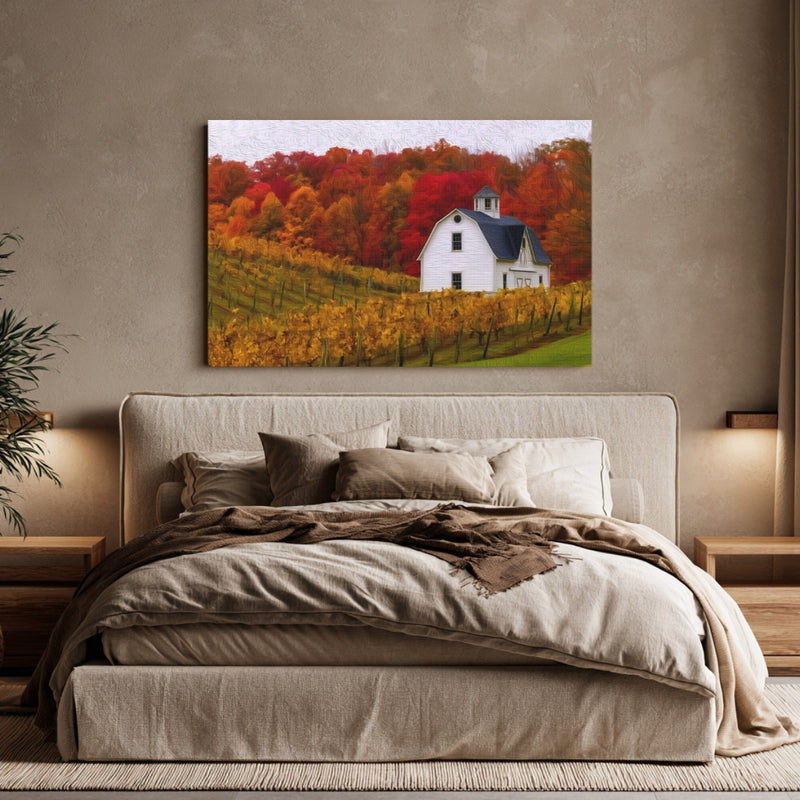 Autumn Vineyard Barn Scene — Niagara-on-the-Lake, Ontario, view 6