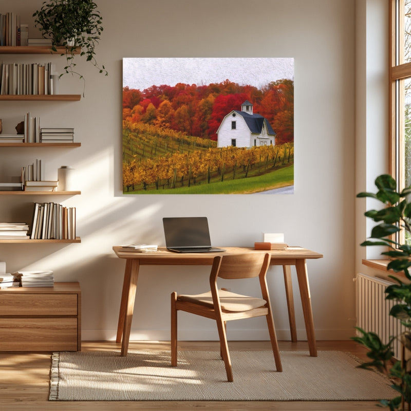 Autumn Vineyard Barn Scene — Niagara-on-the-Lake, Ontario, view 4
