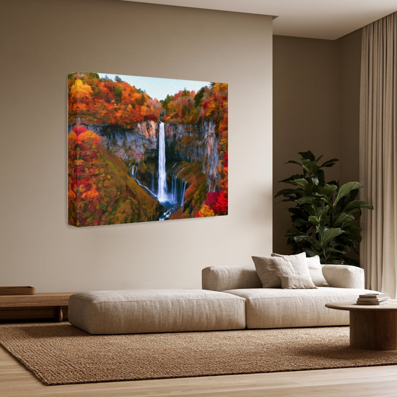 Kegon Falls Autumn Foliage — Nikko, Japan, view 3