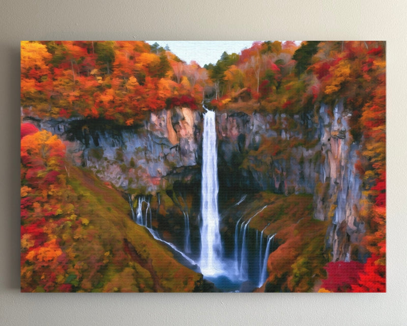 Kegon Falls Autumn Foliage — Nikko, Japan