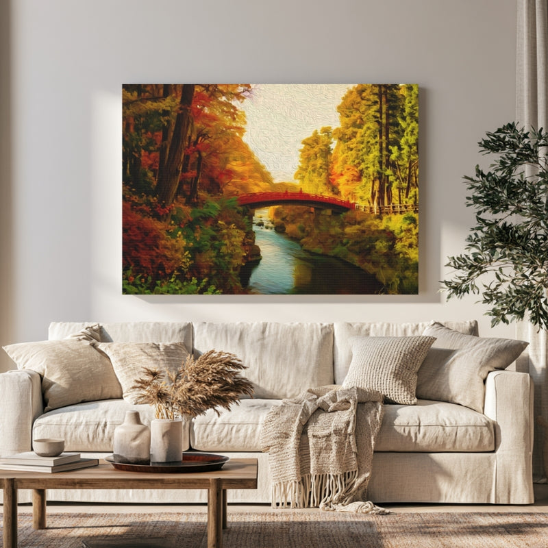 Shinkyo Sacred Bridge Autumn — Nikko, Japan, view 1