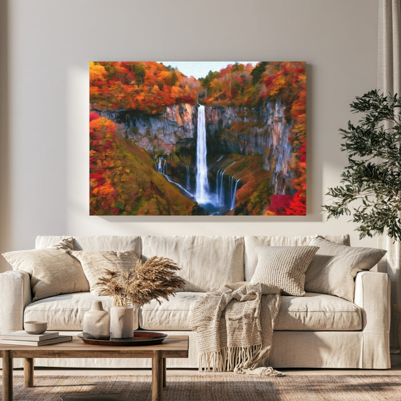 Kegon Falls Autumn Foliage — Nikko, Japan, view 1