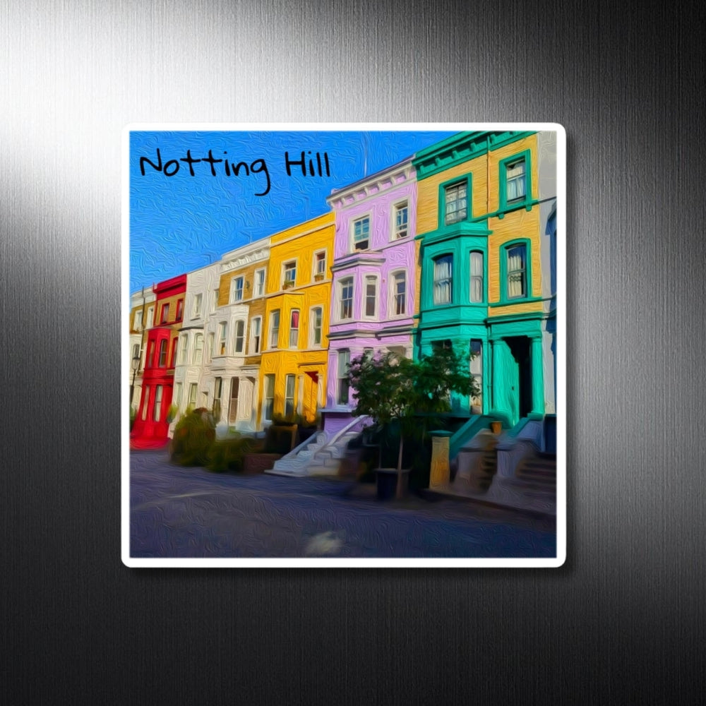 Notting Hill, London | Colorful Notting Hill Townhouses | Original Series Decorative Magnet