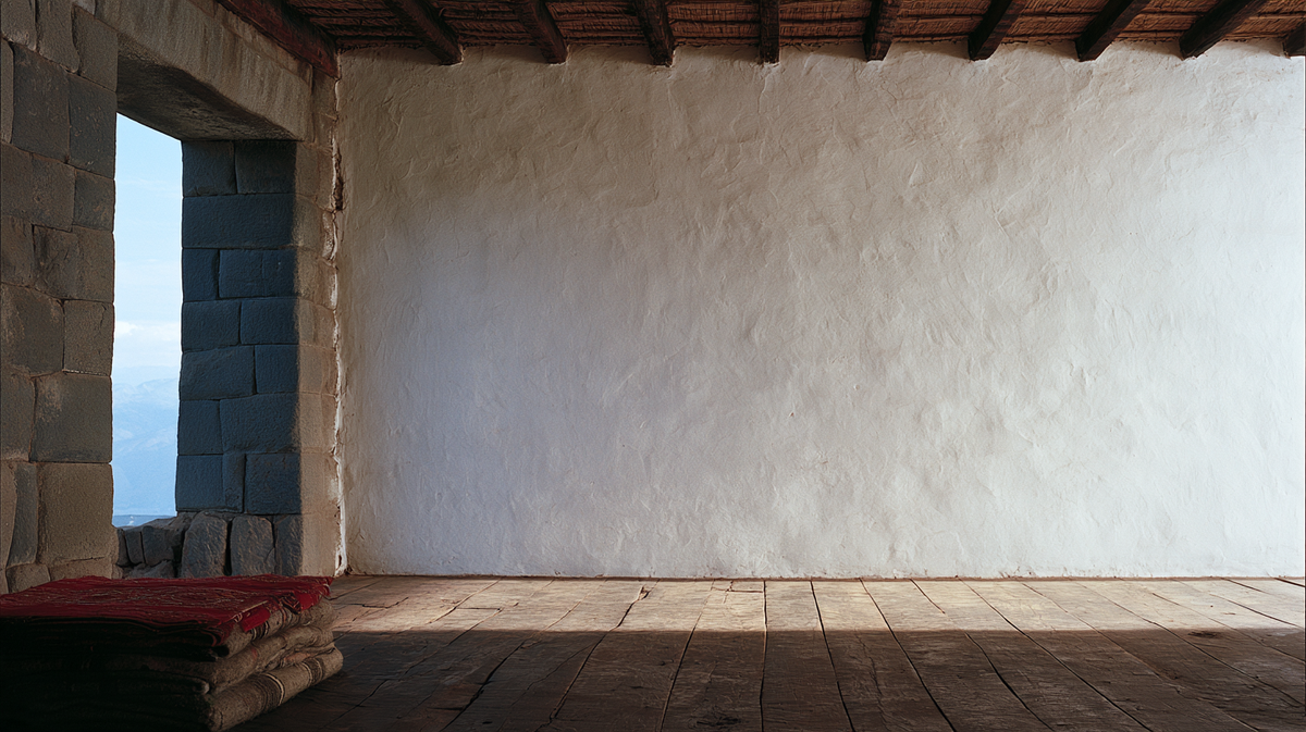 The Cusco collection hung together in a Cusco-inspired room