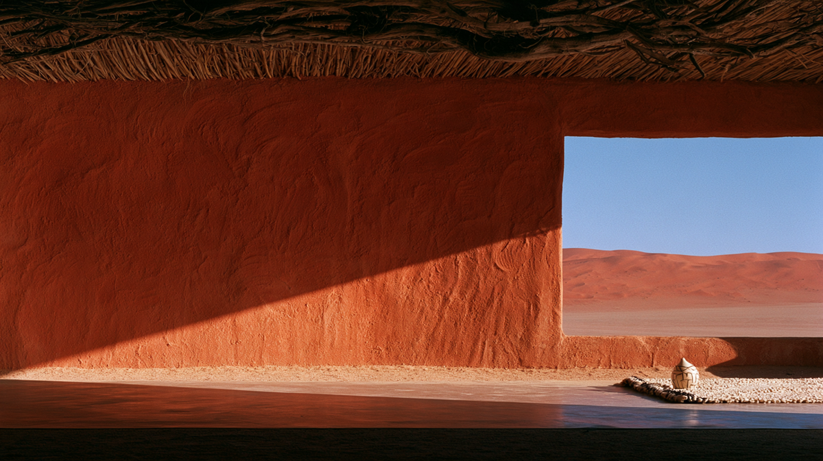 The Sossusvlei collection hung together in a Sossusvlei-inspired room