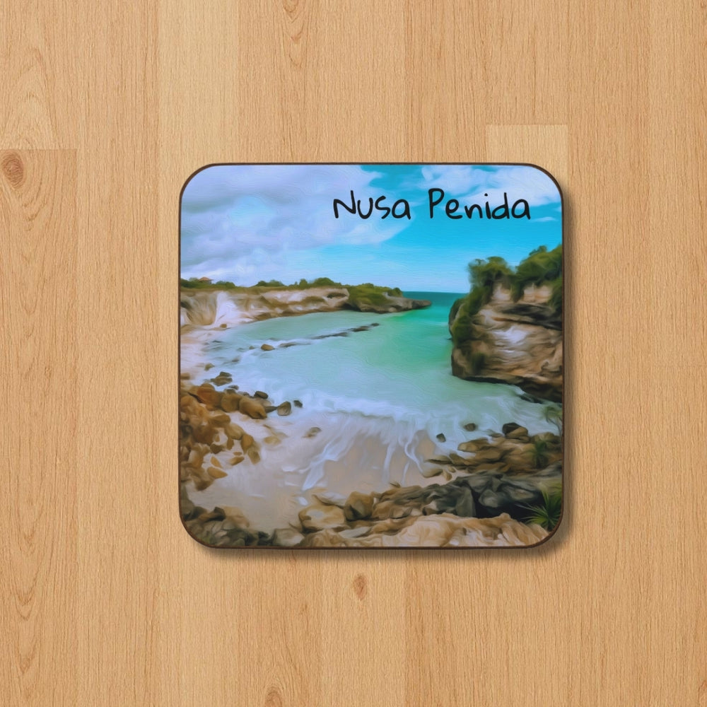 Nusa Penida, Indonesia | Secluded Turquoise Coastal Cove | Original Series Hardboard Coaster
