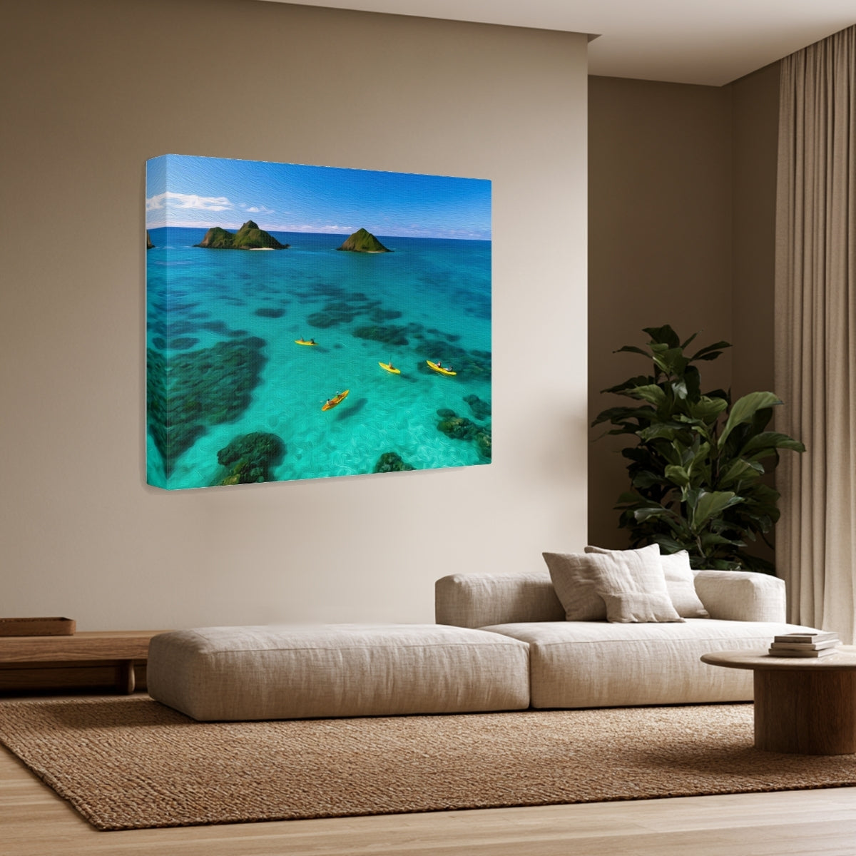 Mokulua Islands Kayakers — Oahu, Hawaii, view 2