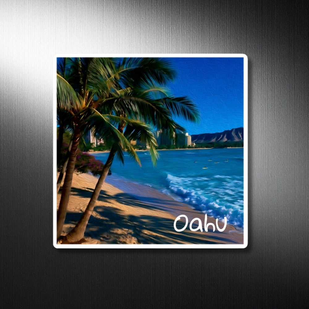 Oahu, Hawaii | Waikiki Beach Diamond Head | Original Series Decorative Magnet
