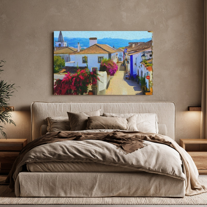 Medieval Village Cobblestone Street — Obidos, Portugal, view 6