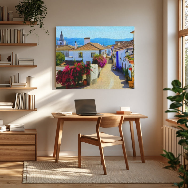 Medieval Village Cobblestone Street — Obidos, Portugal, view 4