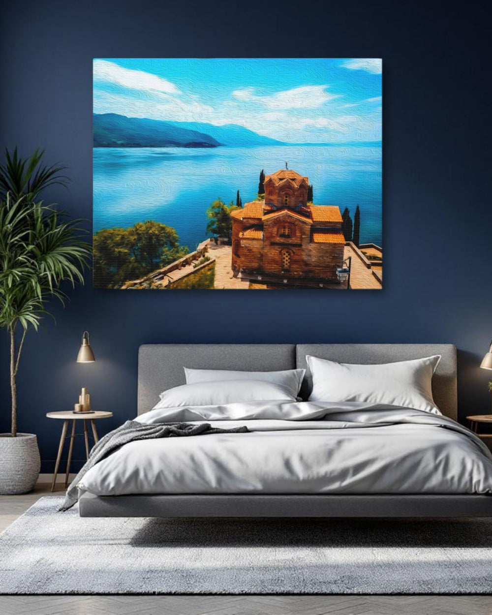 Ohrid, North Macedonia | Ancient Church by Lake | Original Series Gallery Canvas detail