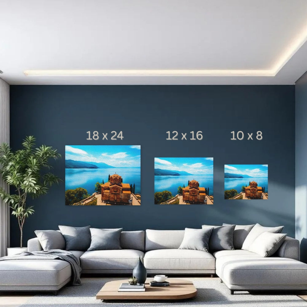Ohrid, North Macedonia | Ancient Church by Lake | Original Series Gallery Canvas detail