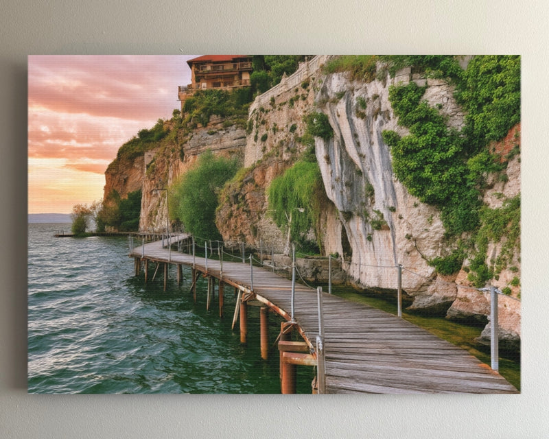 Ohrid Lakeside Cliff Boardwalk — Ohrid, North Macedonia