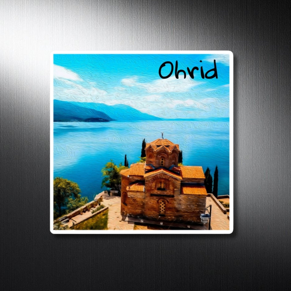 Ohrid, North Macedonia | Ancient Church by Lake | Original Series Decorative Magnet