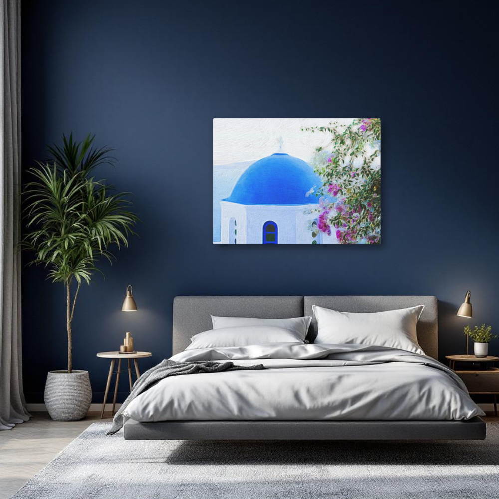 Oia, Santorini | Blue Dome | Original Series Gallery Canvas detail