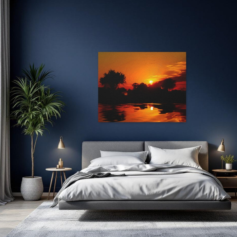 Okavango Delta, Botswana | Okavango Delta Sunset Reflection | Original Series Gallery Canvas detail