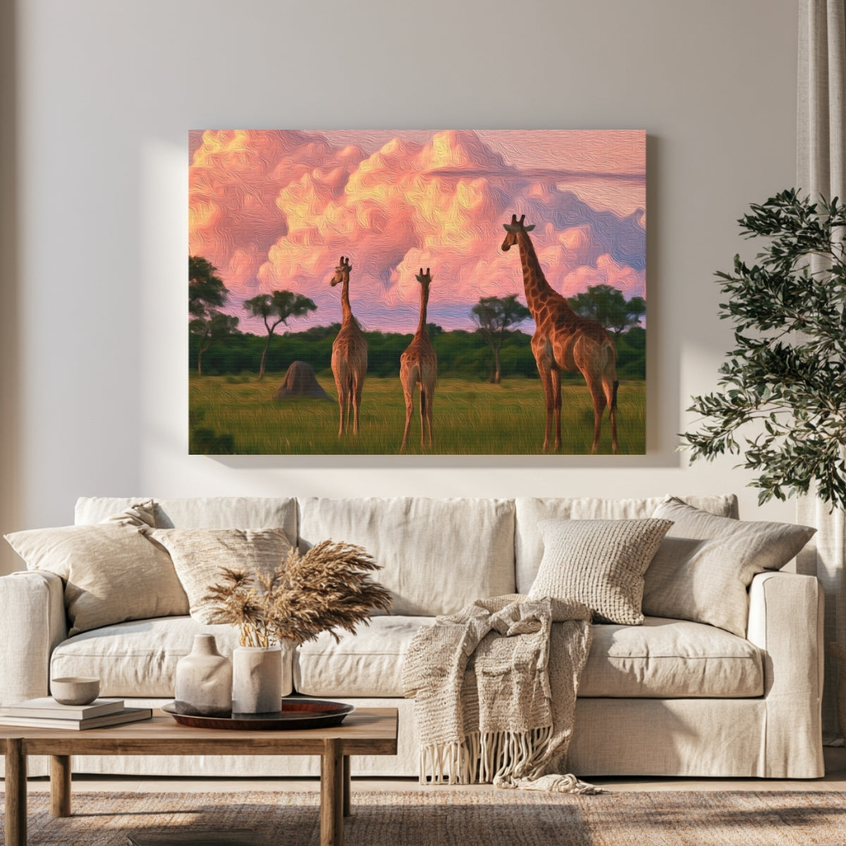 Okavango Delta Giraffe Savanna — Okavango Delta, Botswana, view 1