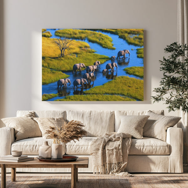 Okavango Delta Elephant Crossing