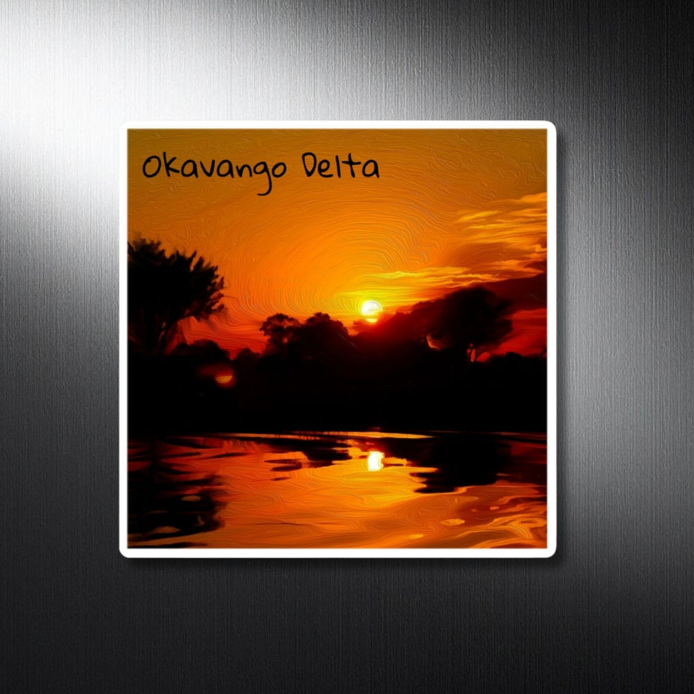 Okavango Delta, Botswana | Okavango Delta Sunset Reflection | Original Series Decorative Magnet