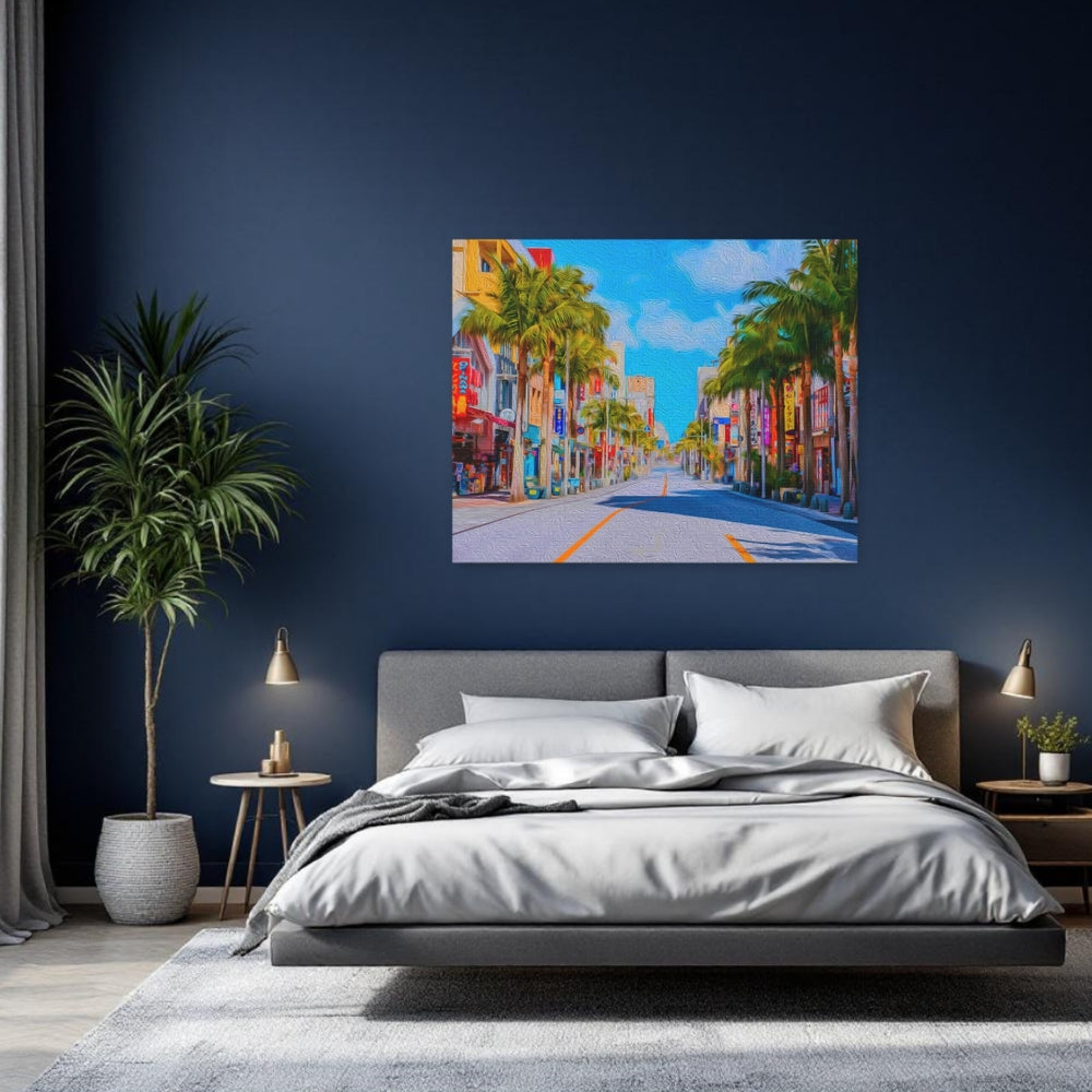 Okinawa, Japan | Kokusai Street Palm Boulevard | Original Series Gallery Canvas detail
