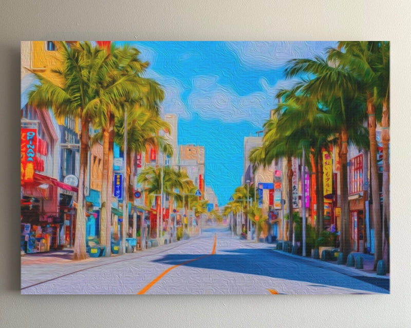Kokusai Street Palm Boulevard — Okinawa, Japan