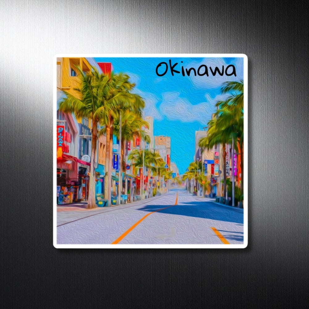 Okinawa, Japan | Kokusai Street Palm Boulevard | Original Series Decorative Magnet