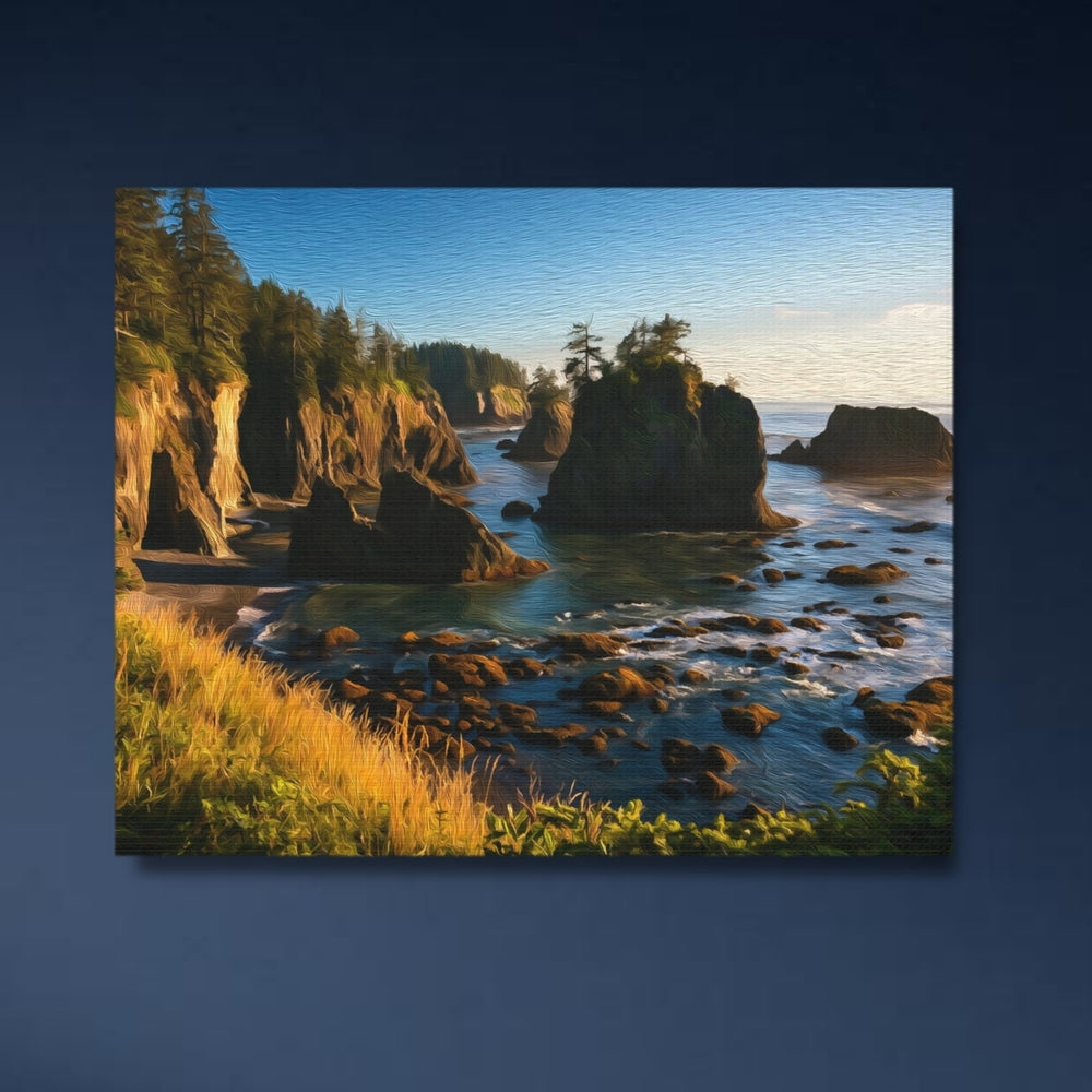 Olympic National Park, Washington | Rocky Pacific Coastline Views | Original Series Gallery Canvas detail